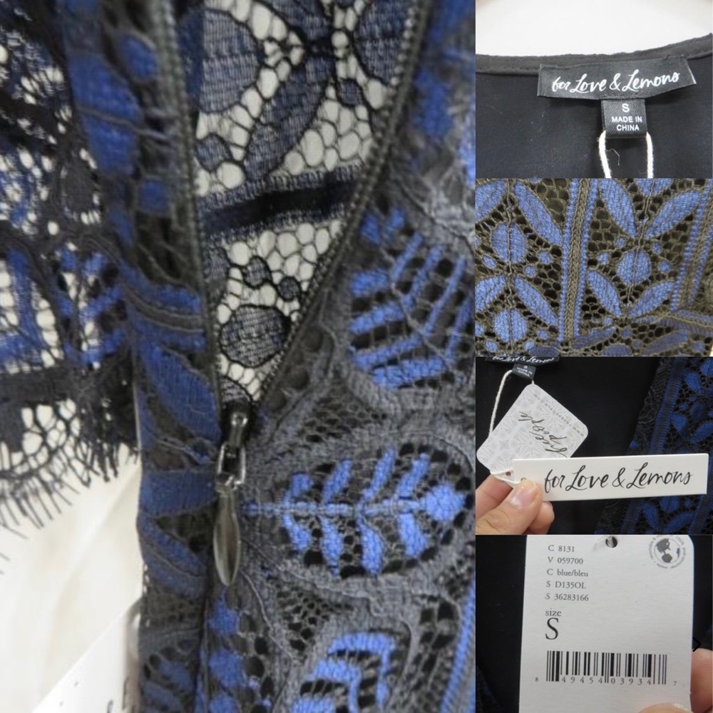 *Sold * For Love & Lemons Lyla Cocktail Dress new with tags size small blue, - Picture 4 of 16